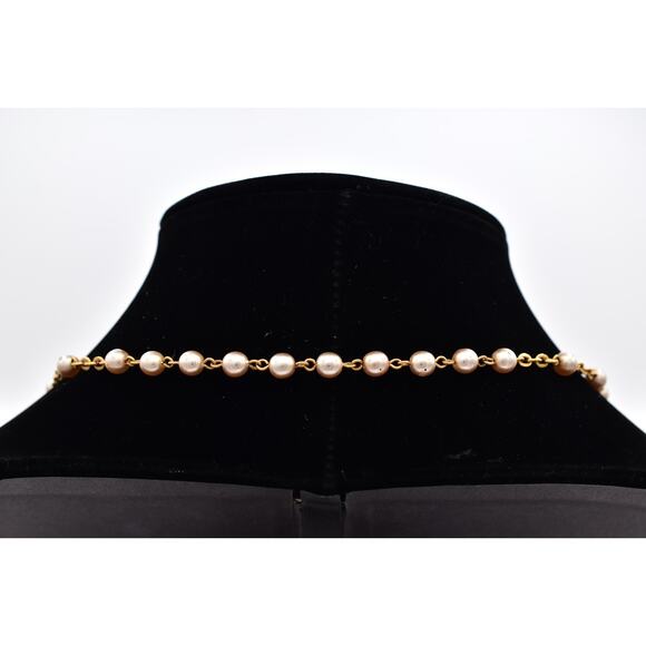 Vintage Vatican Library Collection Pearl Rosary Cross Necklace Gold Signed BinBQ - Picture 11 of 12